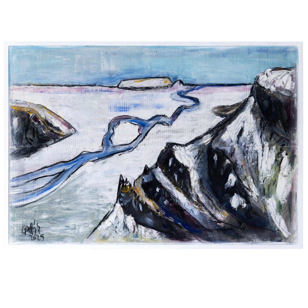 tableau représentant island, montagnes
